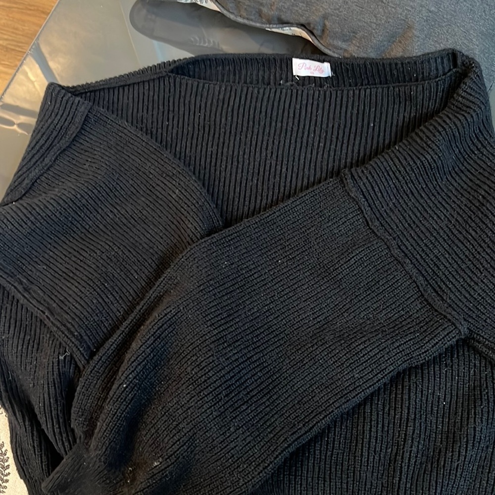 Black Pink Lily Sweater worn slightly